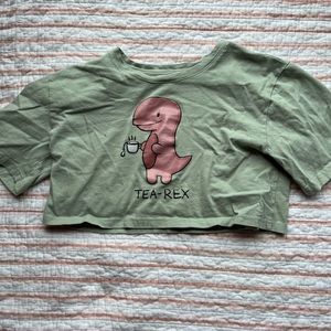 Shein cropped "tea" shirt (small)